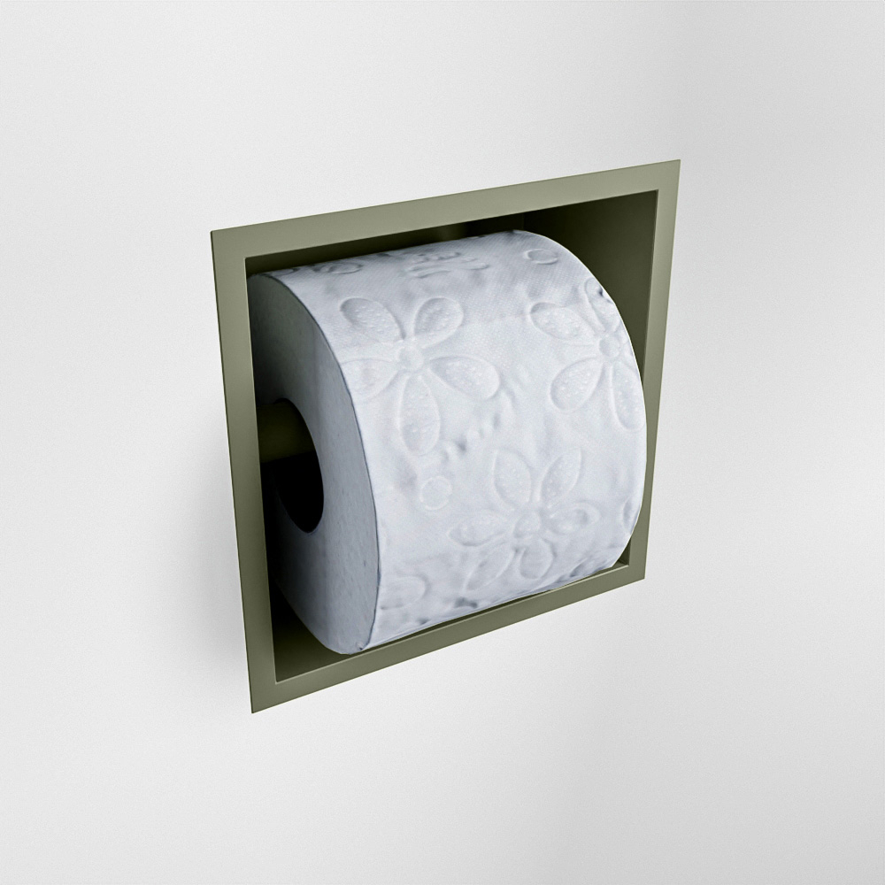 Mondiaz Easy Cube toilet rolhouder 16x8.6cm army