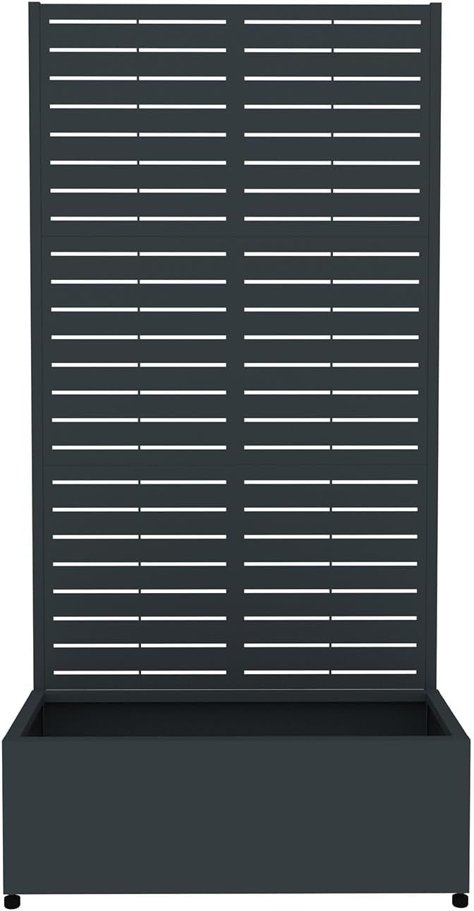 WESTMANN Dekora 1 Pflanzkasten mit Rankgitter | 90x40x180 cm | Metall | Sichtschutz & Rankhilfe | pulverbeschichteter Stahl | RAL 7016 | mit Entwässerung | wetterfest | inkl. Montagematerial