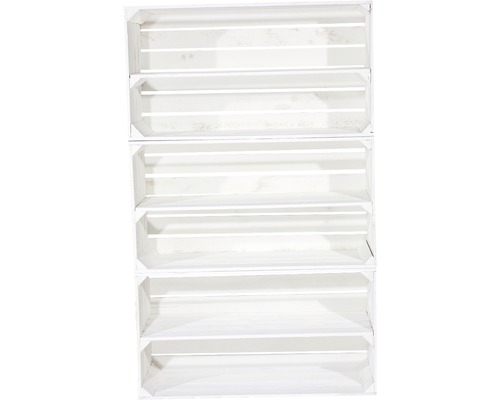 Vintage witte houten doos met plank, 68x40x30 cm