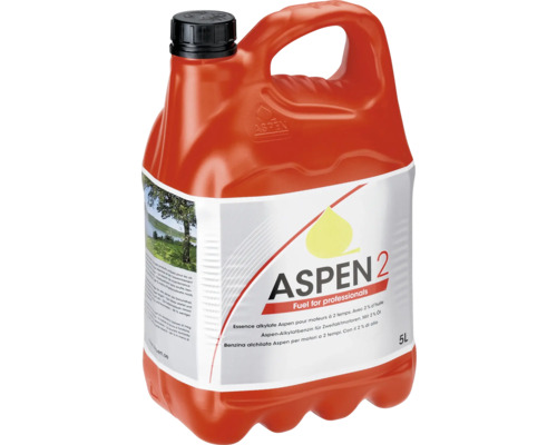 Alkylaatbenzine ASPEN 2-takt gebruiksklaar 5 L voor tuinmachines en bosbouwmachines
