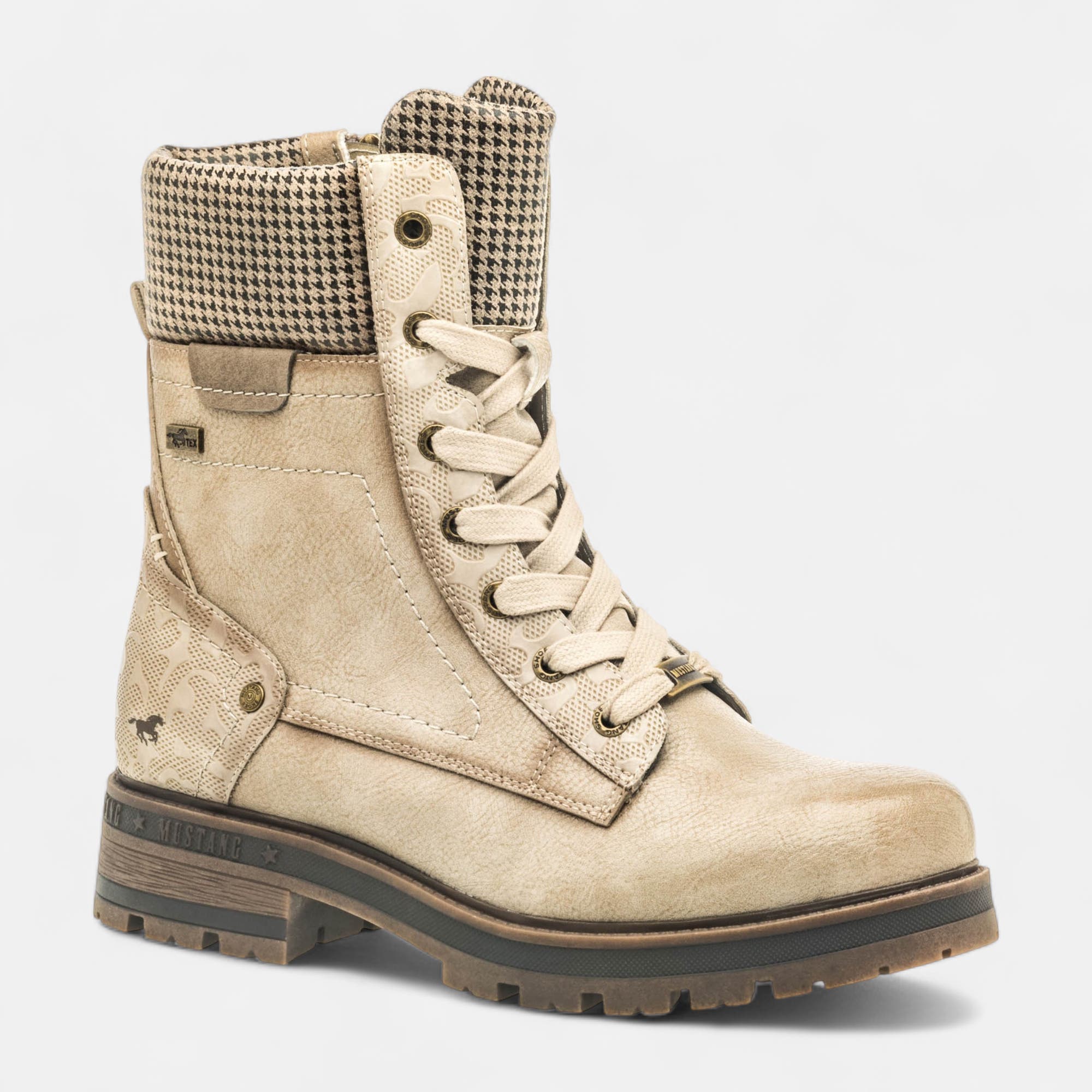 Bottines à lacets Femme beige
