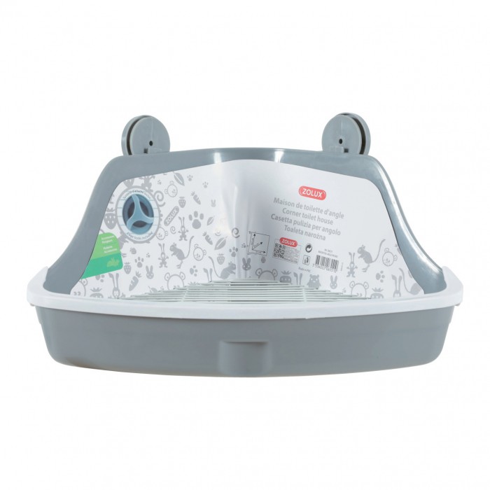 Bac à litière d'angle avec grille Neo