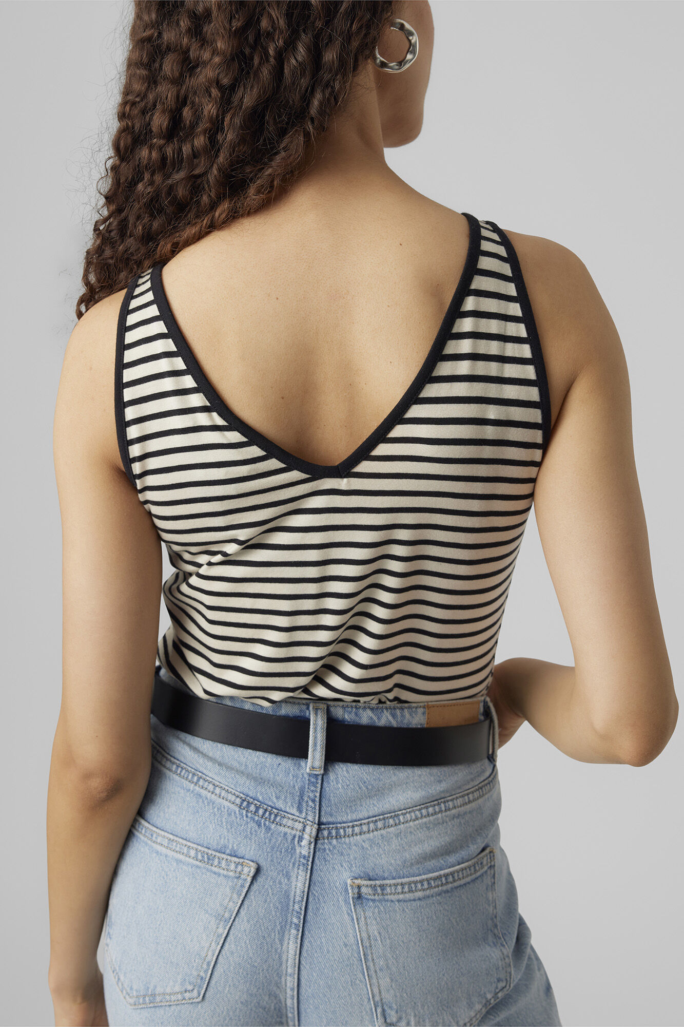 Camiseta sem mangas em Tencel - Cinza