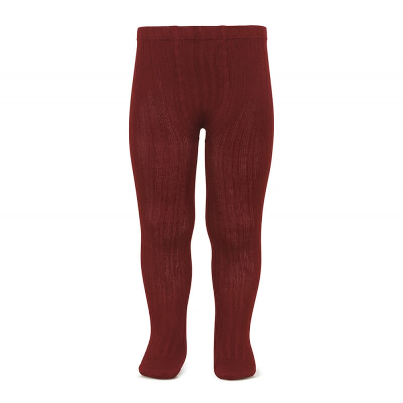 Strømpebukse rib Burgundy - Condor - Rumpetroll