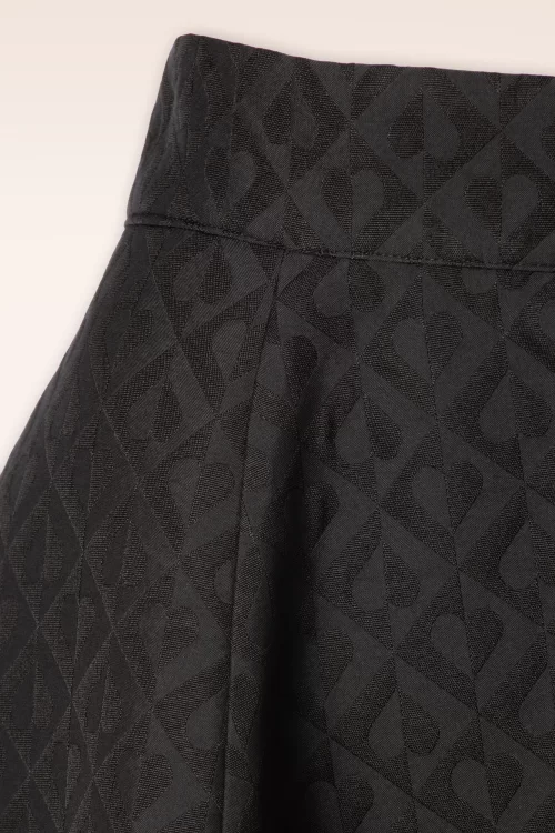 Banned Retro Heart swing rok in zwart
