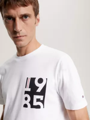 Camiseta de gola redonda com estampa de logotipo