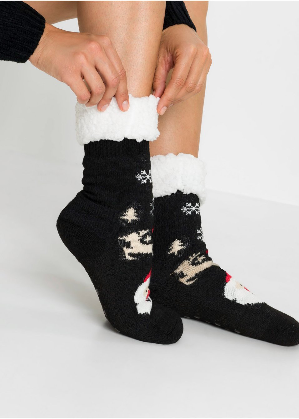 Lot de 2 paires de chaussettes douillettes avec doublure peluche