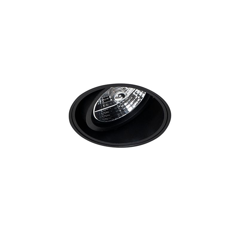Moderne inbouwspot zwart trimless - Impact 70
