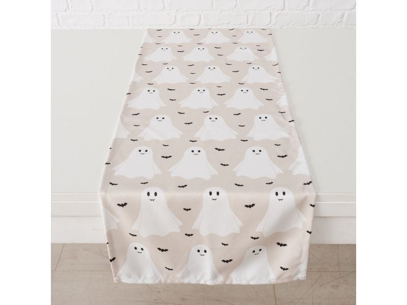 Boltze Tischläufer Ghostie Textil, 140 x 40 cm Bedruckte Motiv-Tischdecke