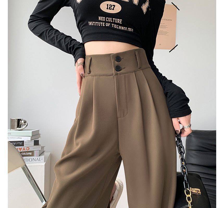 Janunu - High Rise Plain Wide Leg Pants (verschillende ontwerpen)