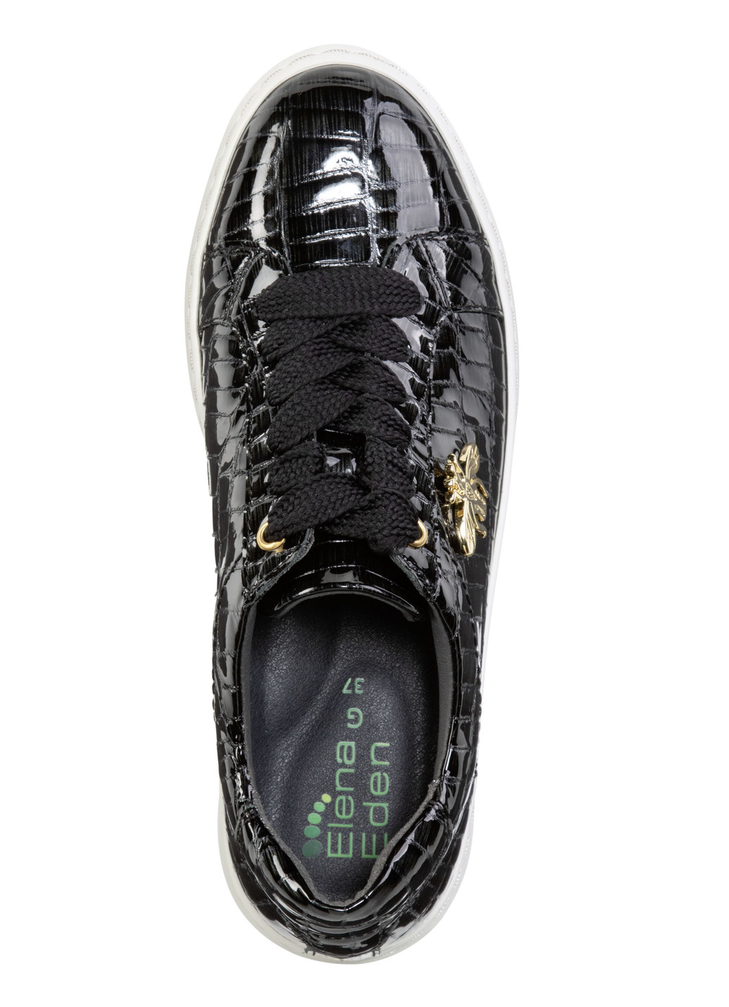 ELENA EDEN Sneaker aus Lackleder mit edlem Metallschmuck