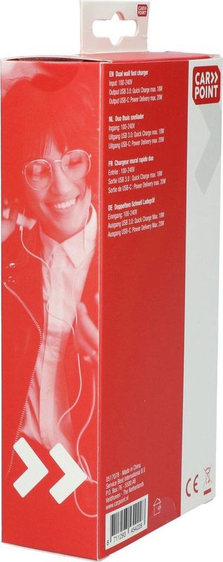Carpoint - Thuis SnelLader - USB-C en USB 3.0 - Zwart - 18W en 20W