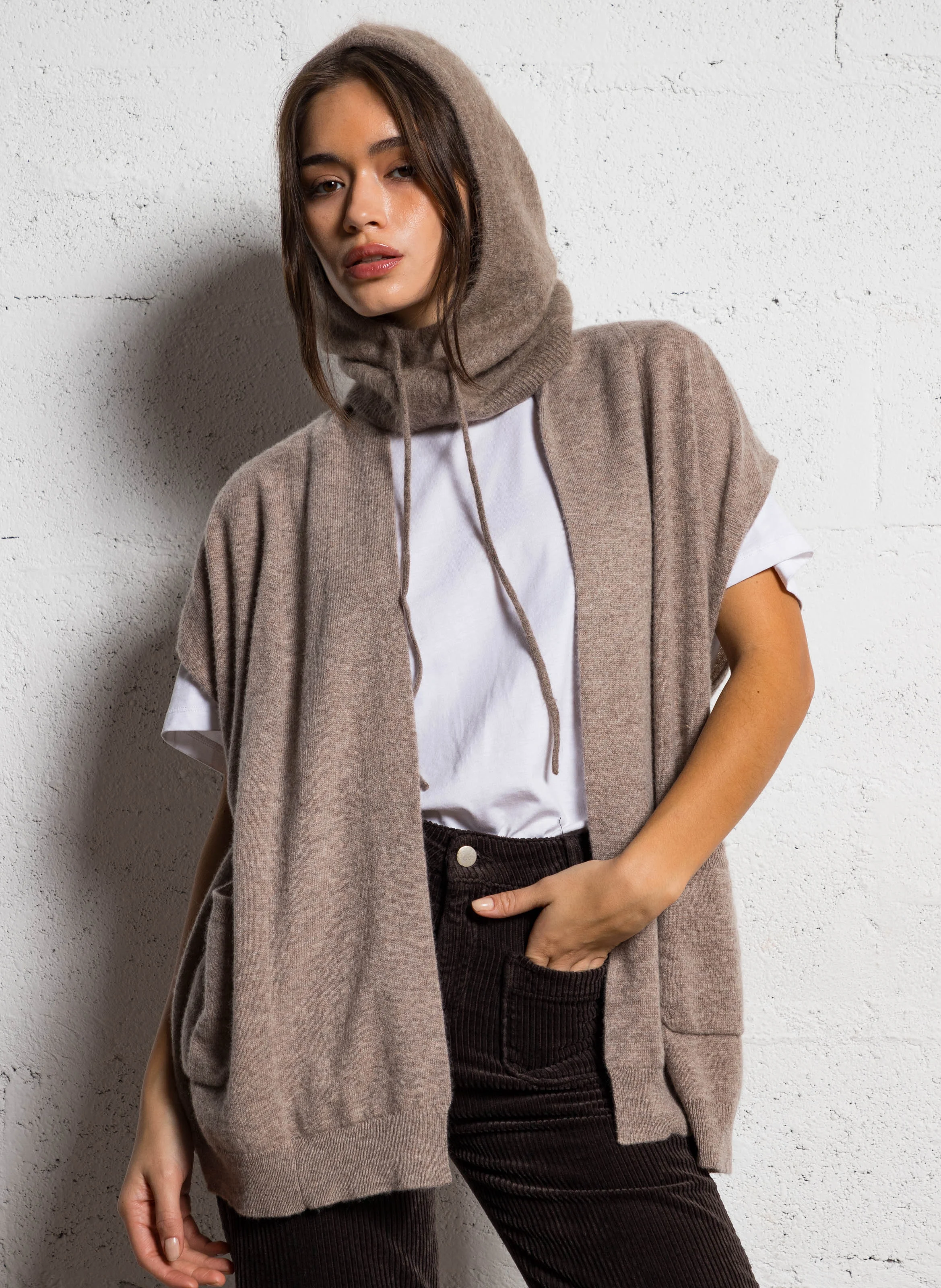 LALY - Gilet en cachemire| Beige