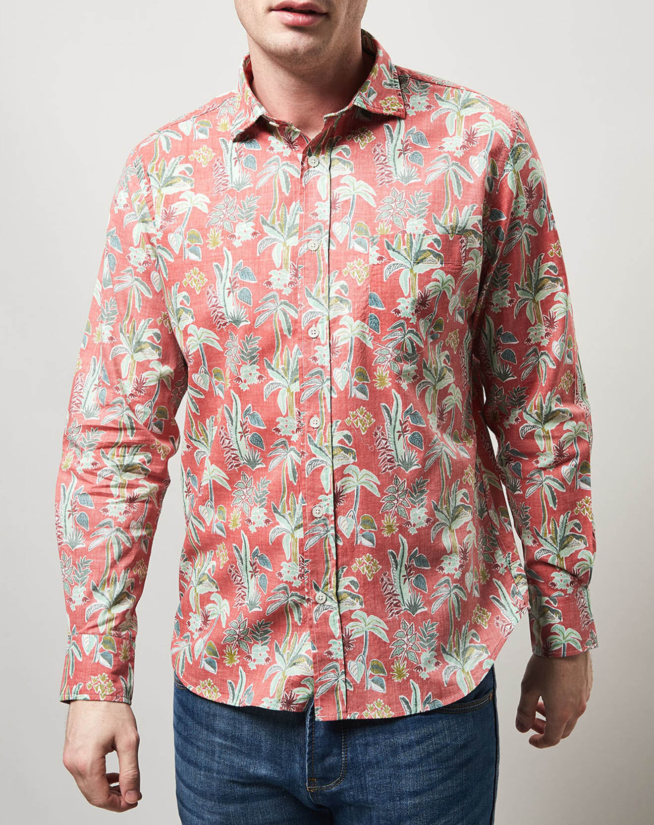 Hartford Chemise regular Paul imprimé tropical rouge/multicolore