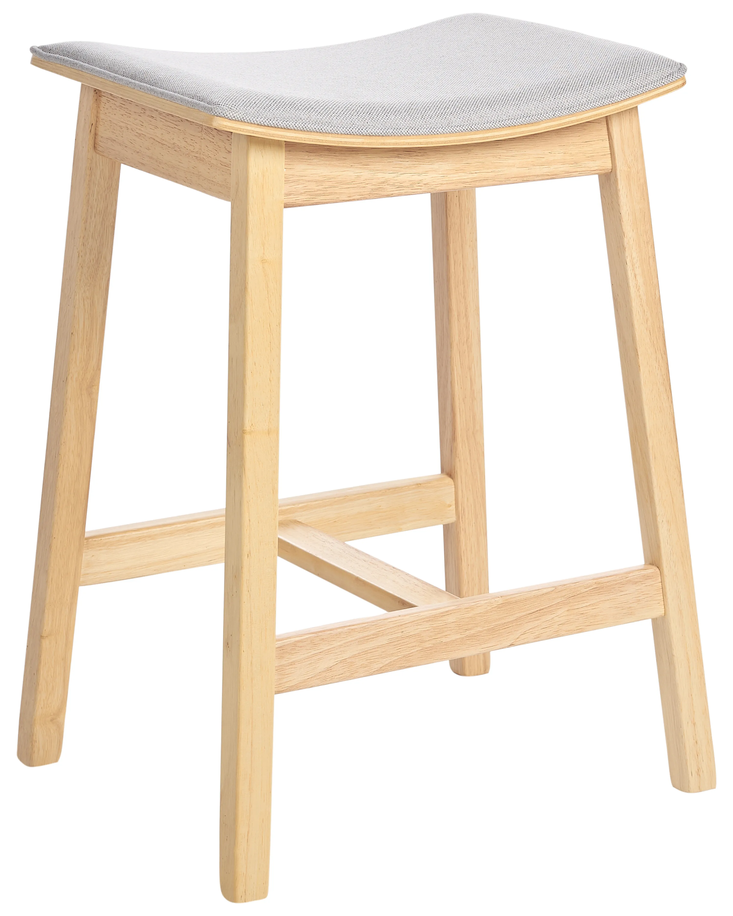 Set van 2 barkrukken DIXON Hout Lichtbruin/grijs