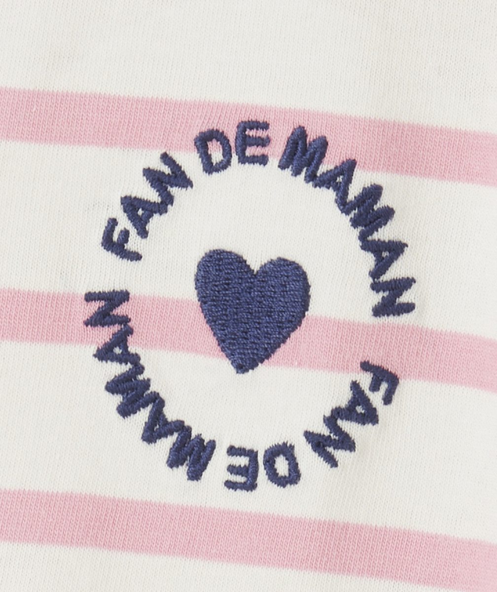 t-shirt bébé fille en coton bio avec message fan de maman