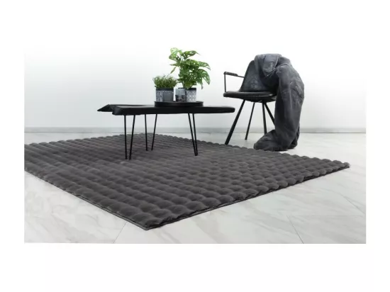 Tapis 230x160cm, design H008Y coloris graphite - Confort et élégance pour votre intérieur
