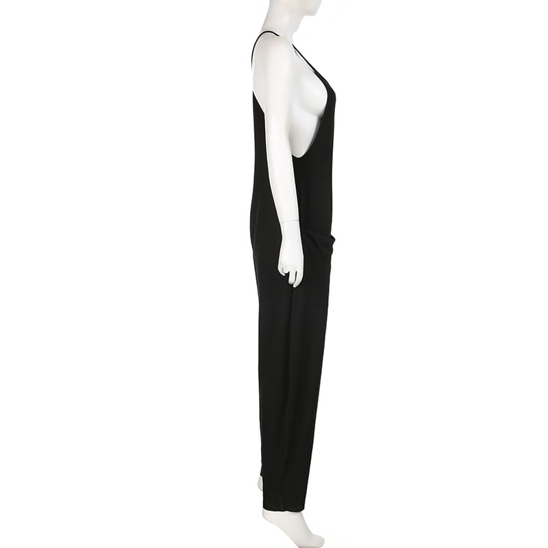 Trisica - Spaghettibandjes Effen Baggy Jumpsuit