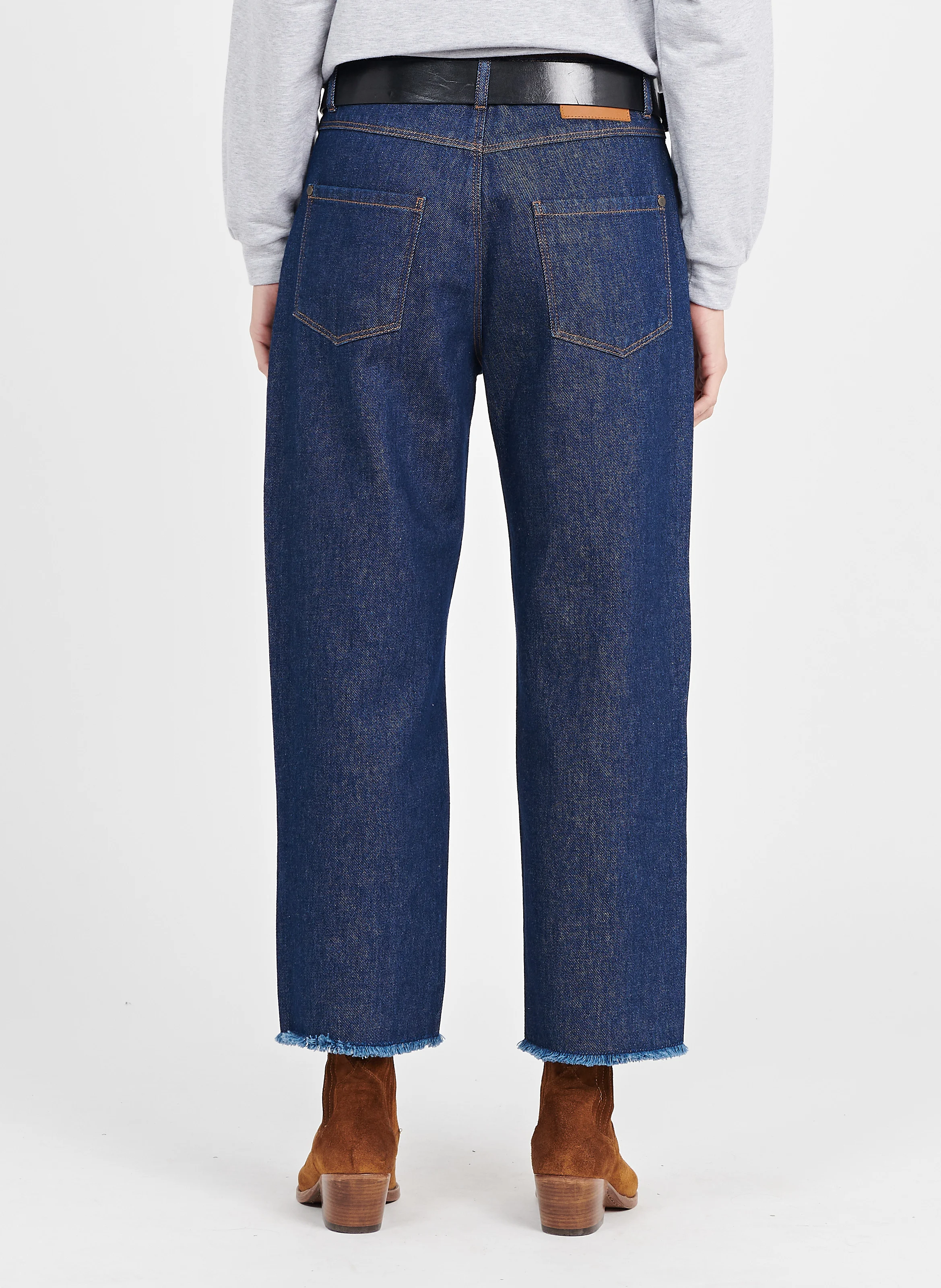 Jean droit cropped | Bleu