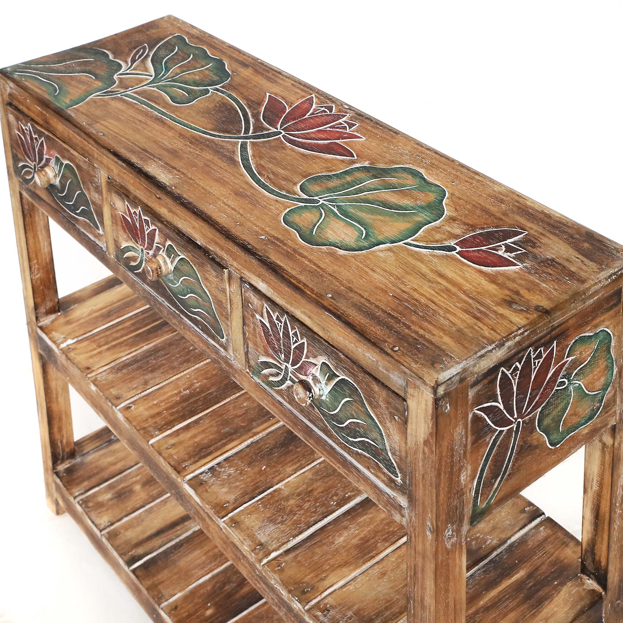 Konsolentisch 'Seelilie' mit 3 Schubladen, natur, B 100 cm, H 80 cm, L 30 cm von fischer's lagerhaus