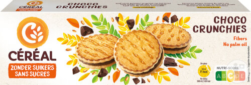 Céréal Biscuits Choco Crunchies Sans Sucres 185g