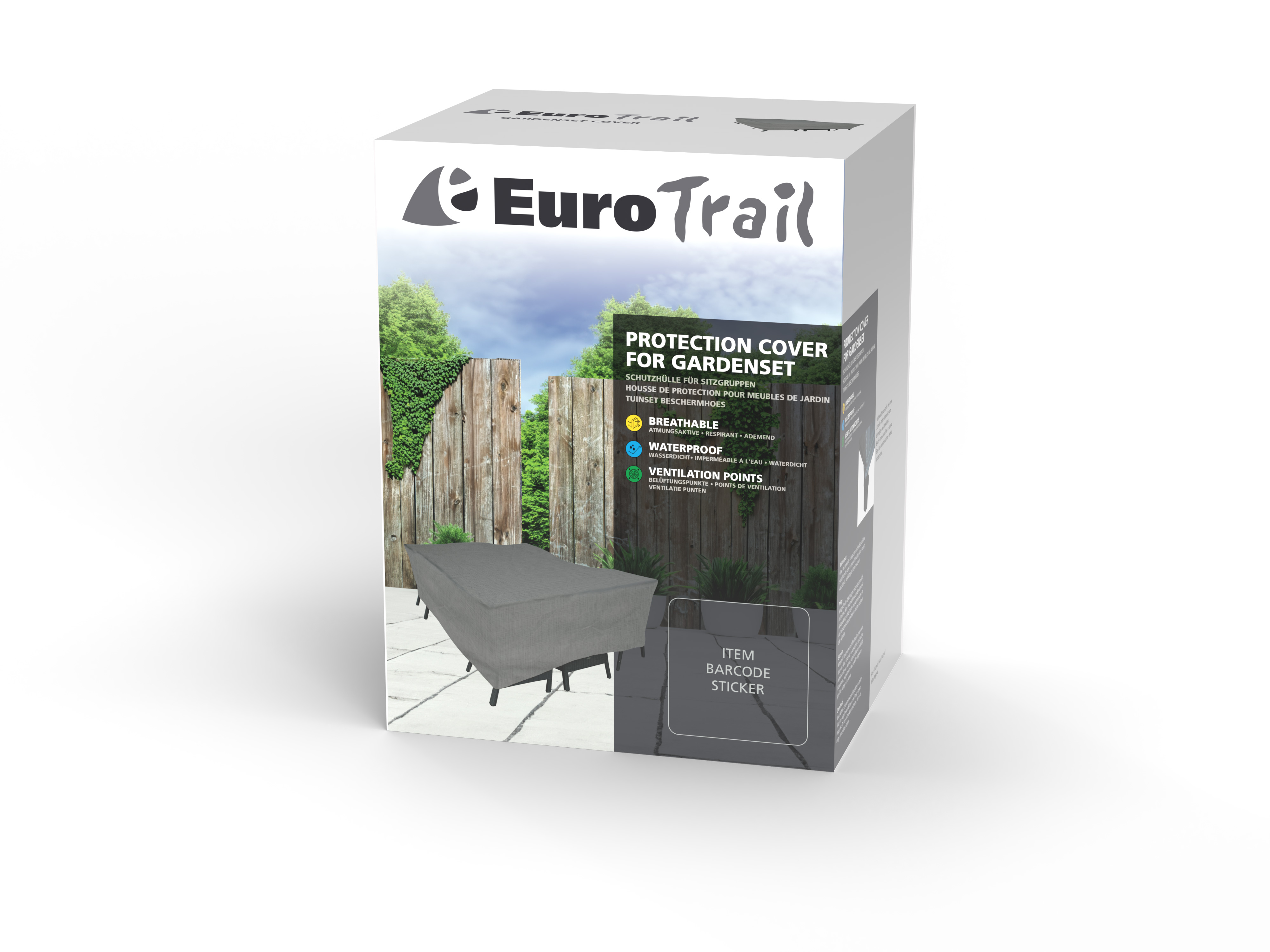 Eurotrail Cantoinic 225x175x100 cm Grey rechthoekige hoes