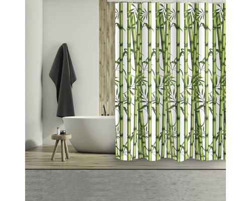 MSV Bamboe Textiel Douchegordijn 180 x 200 cm Groen