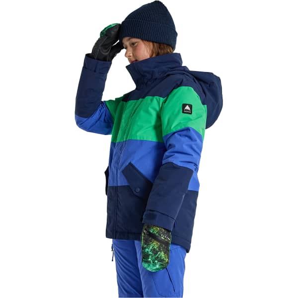 Veste snowboard BURTON BOYS' SYMBOL 2L JACKET DRESS DRESS BLUE/GALAXY GREEN/AMPARO BLUE