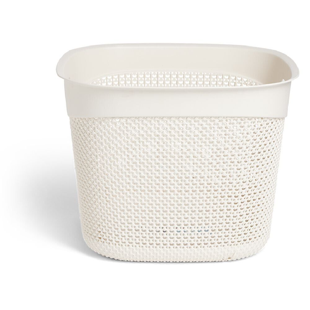 Panière à linge carrée 36L 41,5xH32x41,5cm plastique blanc