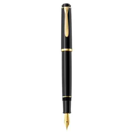 Pelikan Patronenfüllhalter Classic P 200 Schwarz, vergoldete Edelstahlfeder, Federbreite B