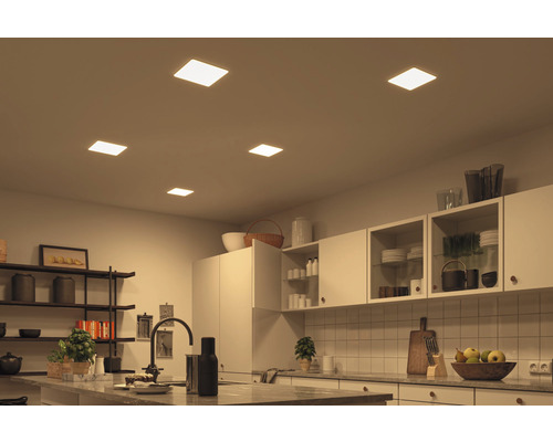 LED Smart Home Inbouwpaneel IP44 15W 1000 lm 3000-6500K 18,5x18,5 cm Inbouwdiameter 6-16 cm Veluna VariFit Instelbaar Wit satijn 230V - Compatibel met SMART HOME van hornbach