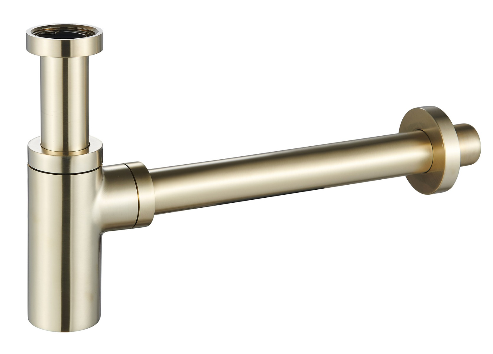 Mueller Pip luxe sifon 5/4 muurbuis Rozet messing geborsteld