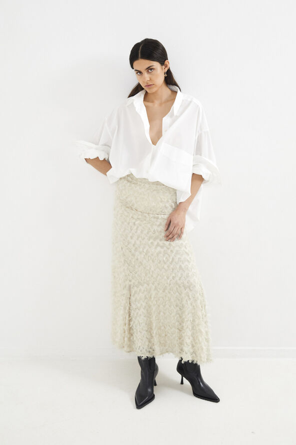 Rabens Saloner Feathery skirt - Selilja Oyster