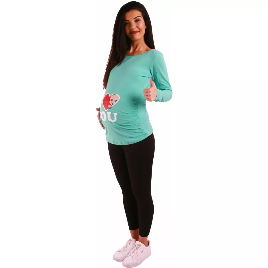 M.M.C. Umstandslangarmshirt I Love You mit Motiv Mint