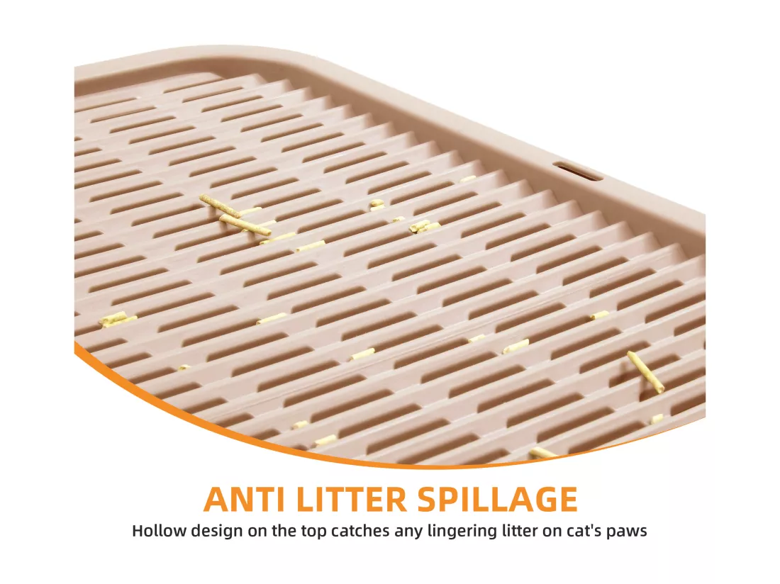 YITAHOME Bac Litiere pour Chat 20.4KG - Grand - Intérieur - Toilette Chat - avec Pelle - Auto-toiletteur - Couleur de Rose