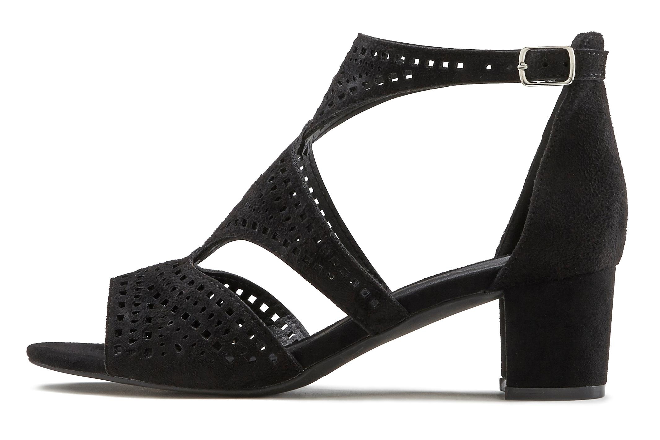LASCANA Riemchensandalette »Sommerschuh«  Sandalette, Sommerschuh mit Cut-Outs und bequemen Blockabsatz VEGAN