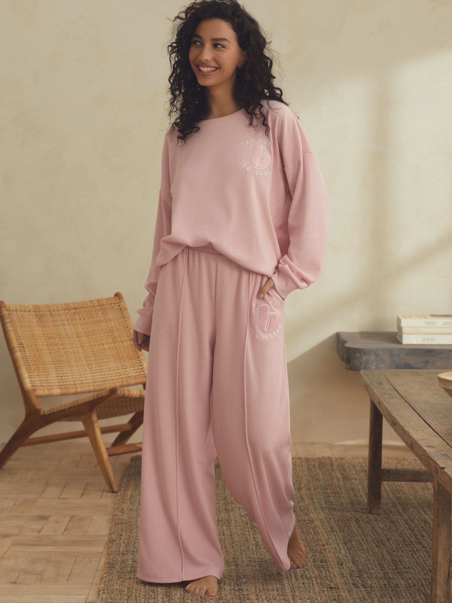 Roze - B by Ted Baker Brushed Waffle Cotton Blend Pyjamas