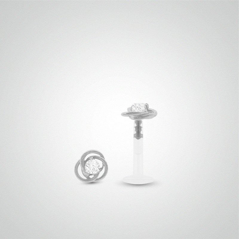 Piercing tragus fleur or blanc