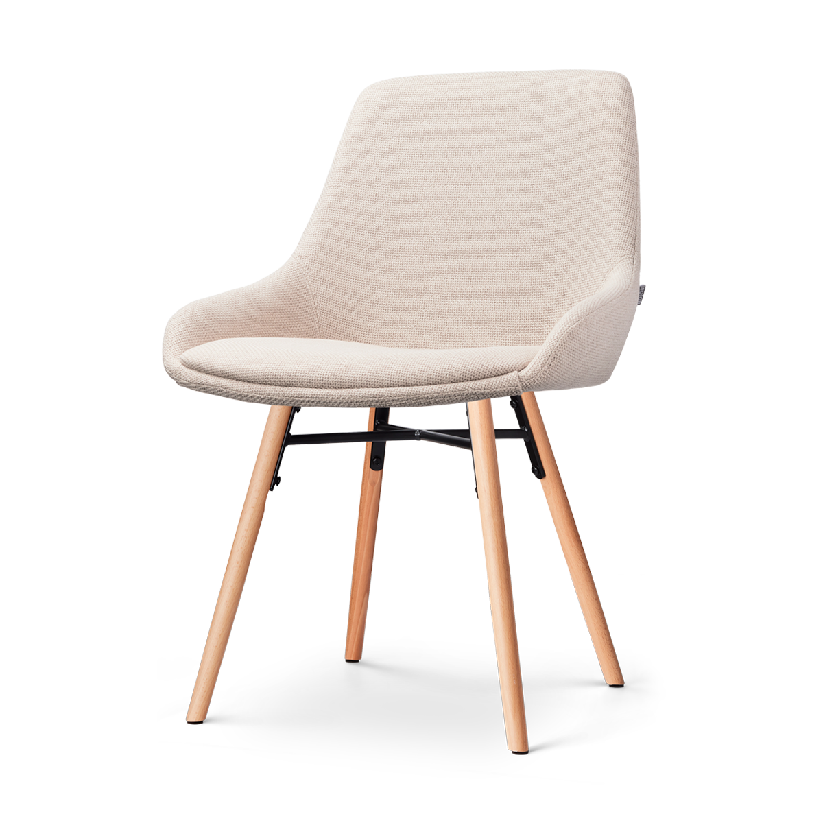 Eetkamerstoel Nena-Isa beige - naturel onderstel