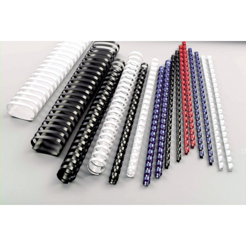 Baguette reliure anneaux plastique CombBind 12 mm noire - Boîte de 100