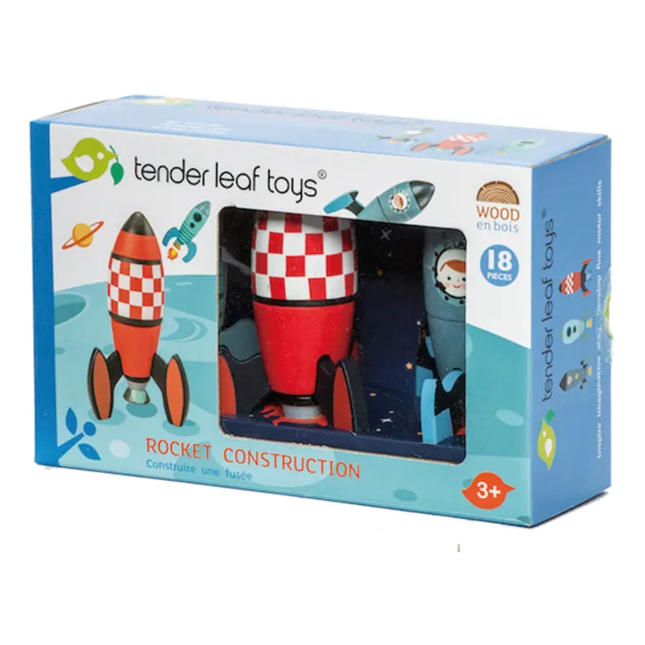 Tender Leaf Toys Jeu de Construction Fusées en bois - Set de 3