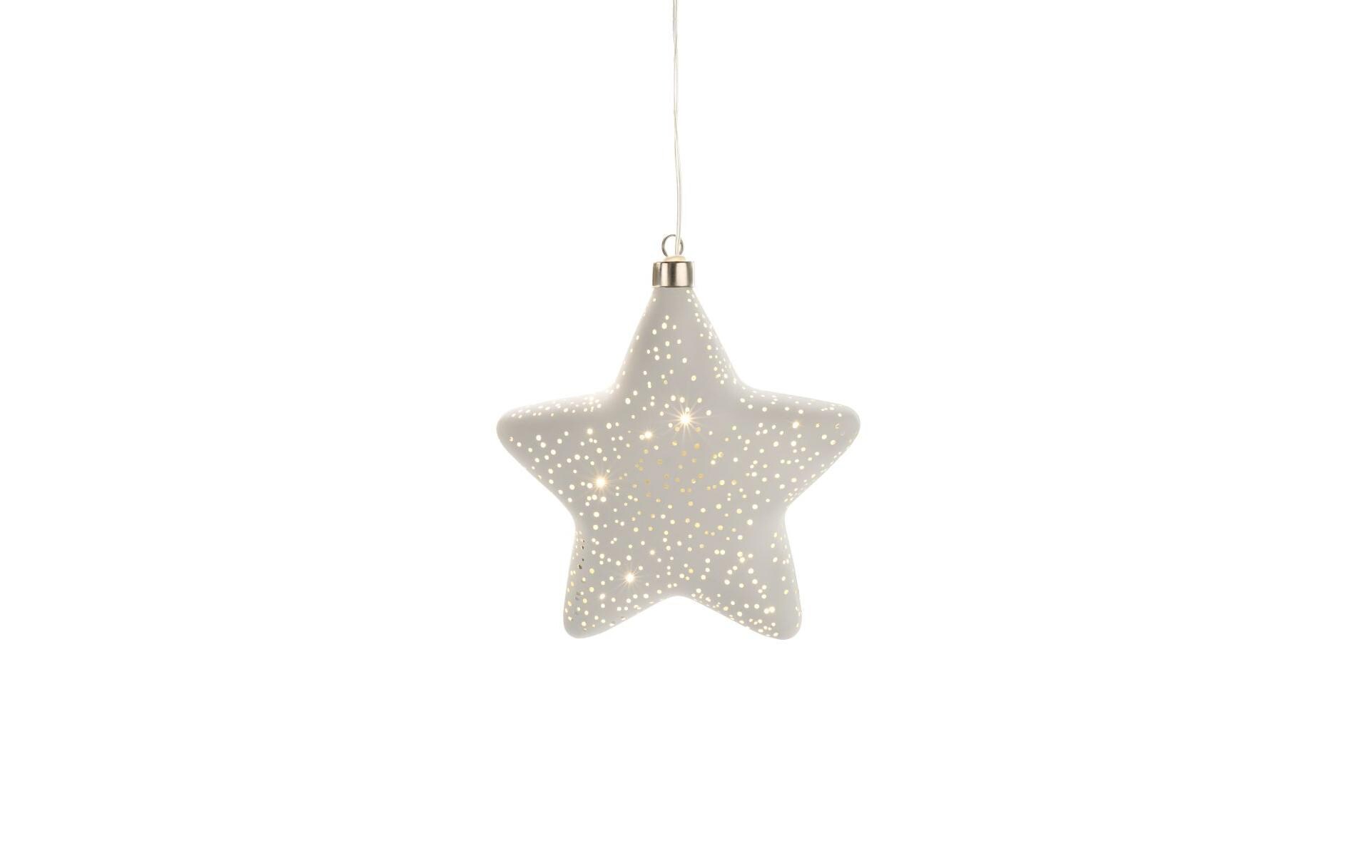 Hänger Glamour Star L, Ø 18 cm, WeissWeihnachtshänger für den Innenbereich