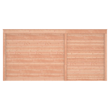 Tuinhuis met overkapping Douglas hout Zweeds rabat onbehandeld 495 x 255 cm