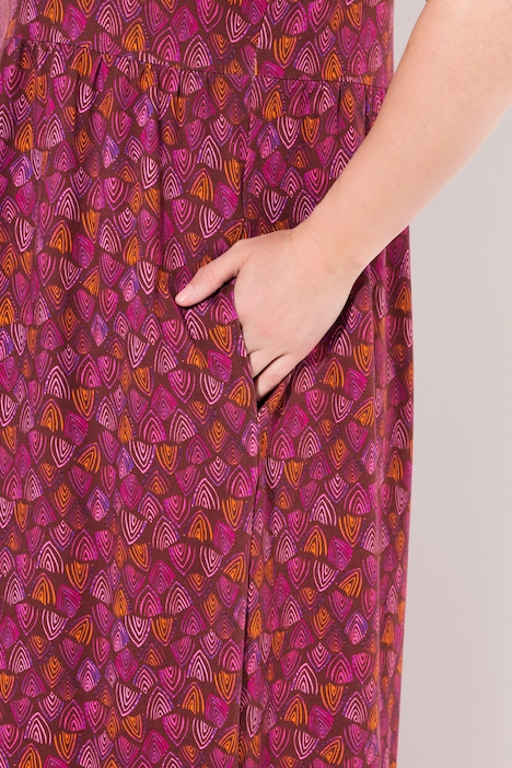 Jerseykleid, Mustermix, Carree-Ausschnitt, Halbarm