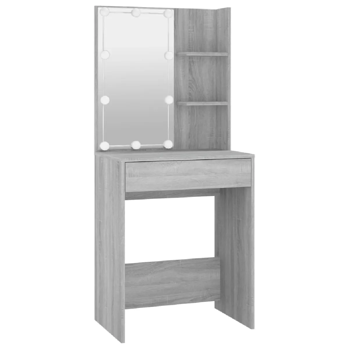 Coiffeuse Helloshop26 avec LED - 60 x 40 x 140 cm - Gris