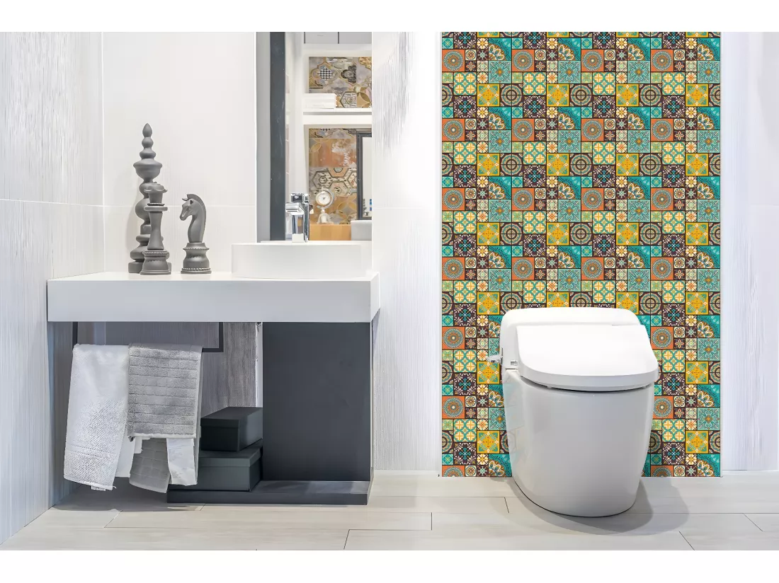 Panneaux muraux en vinyle, Planches en vinyle adhésives - 100x50 cm - Patchwork