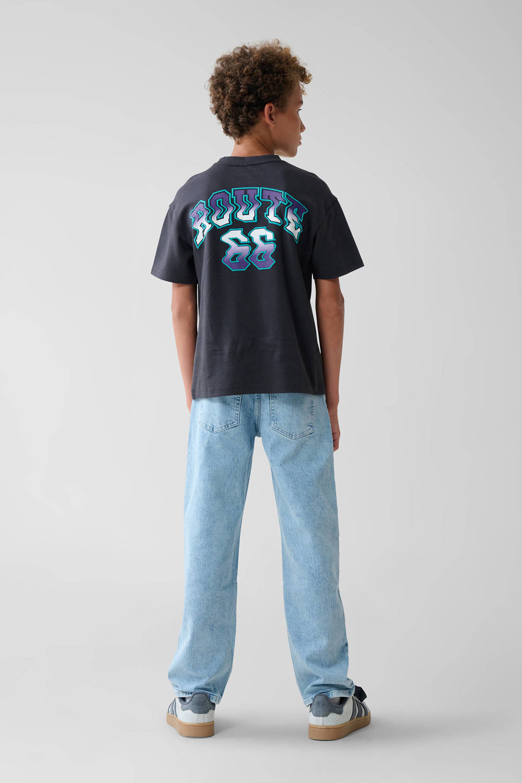 Shoeby T-shirt met backprint antraciet