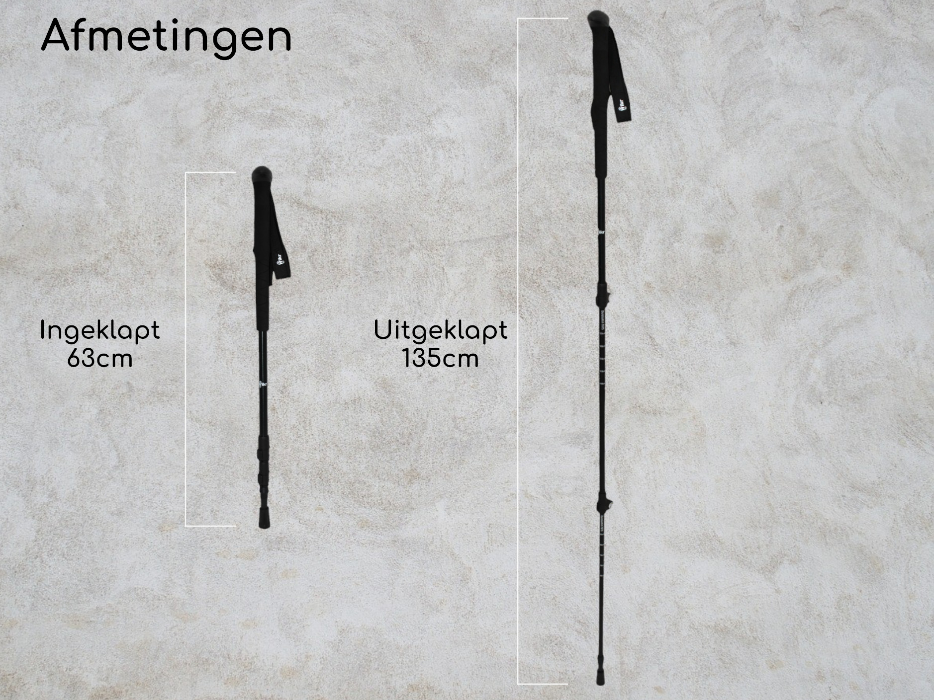 Hikr Wandelstokken - Black