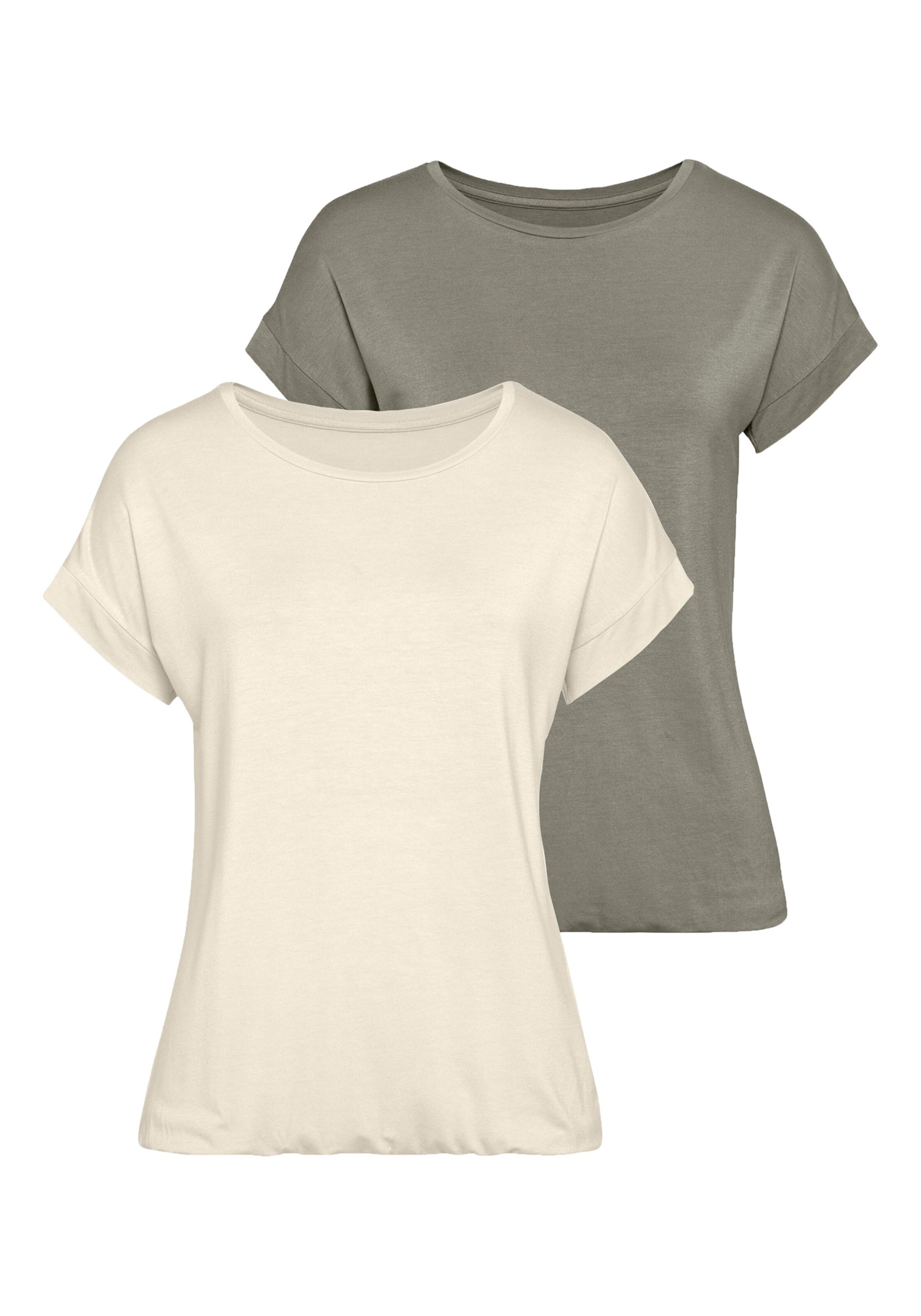 Vivance Kurzarmshirt in beige, khaki