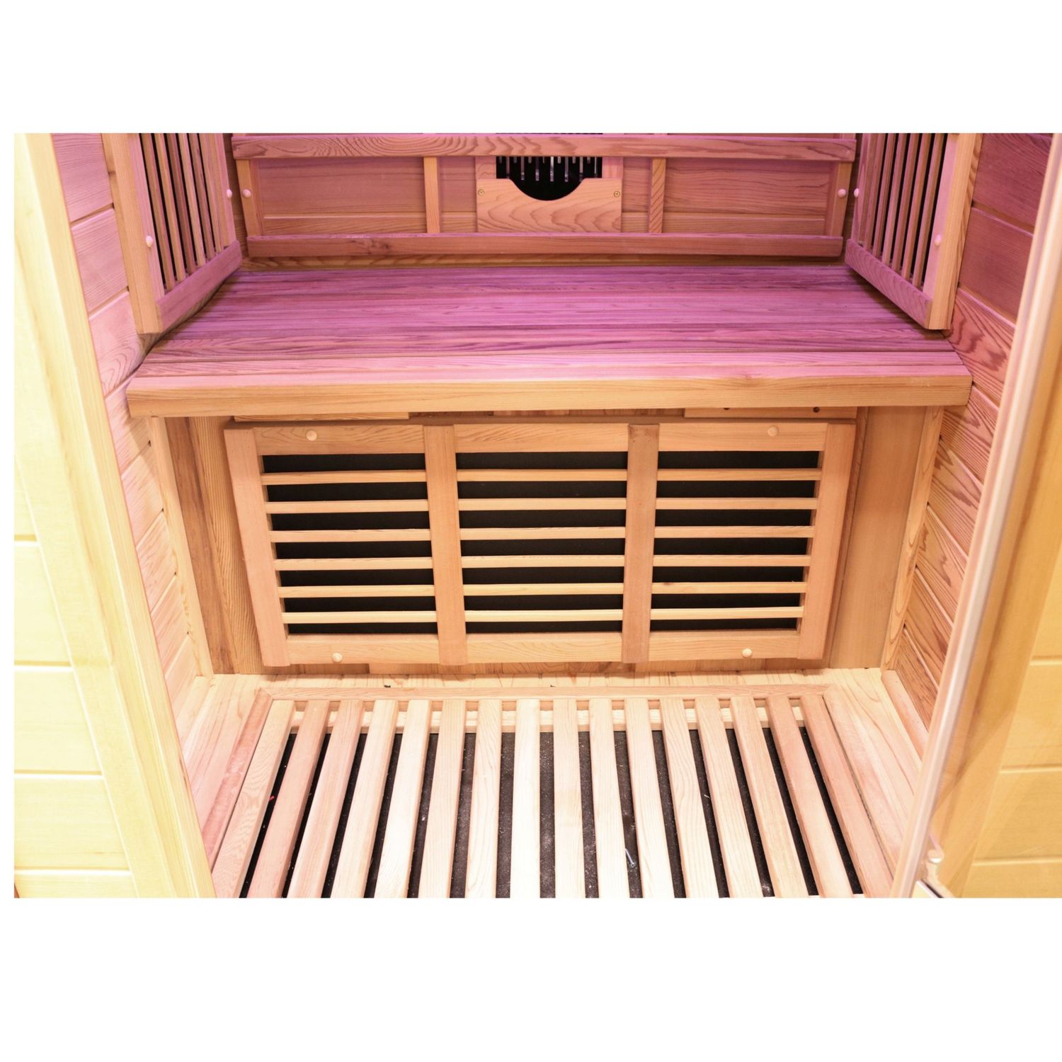 Dewello® Infrarotkabine Infrarotsauna TORONTO 102cm x 102cm inkl. 3 Vollspektrumstrahler, Bodenstrahler, 1 Person, LED